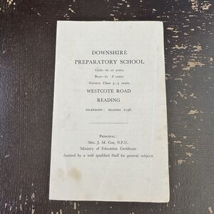 Downshire Preparatory School Pamphlet Vntge Ephemera Westcote Rd Reading England